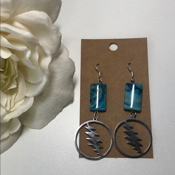 Grateful Dead Jewelry - Grateful Dead agate and sterling silver earrings